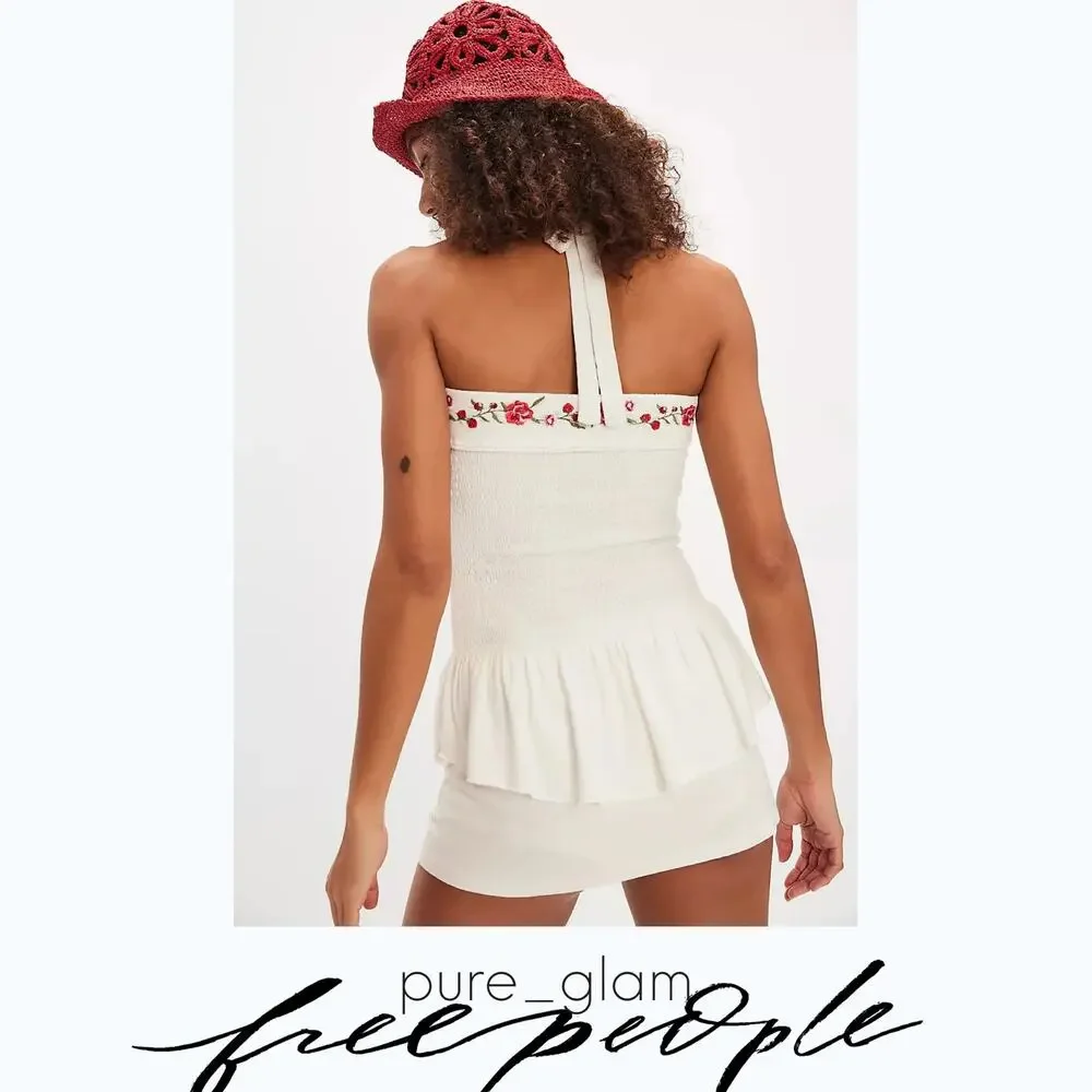 Free People top floral embroidered